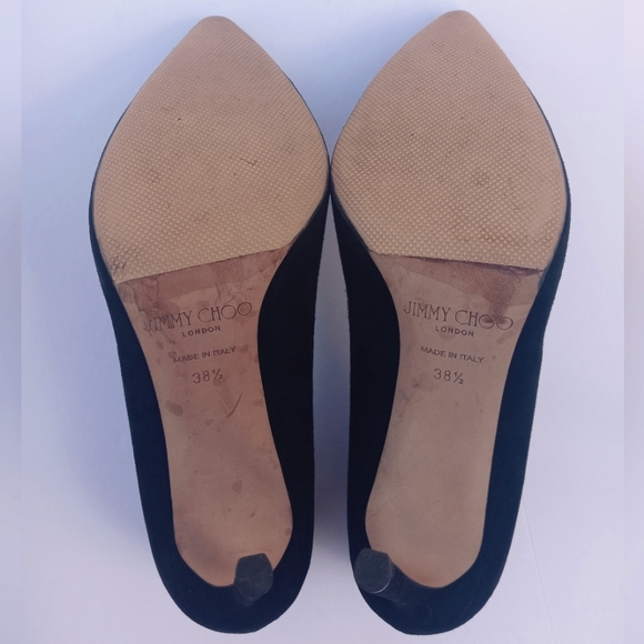 Jimmy Choo Jasmine Suede Button Pumps - Picture 10 of 10